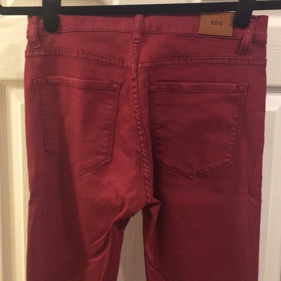 Red High Waisted Skinny Jeans - Picture 3 of 3